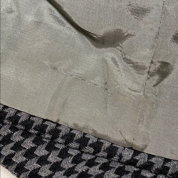 Vintage 90s Herringbone Wool Navy Gray Blazer - Picture 4 of 13